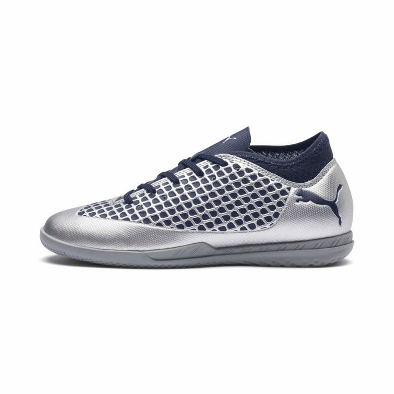 Chaussure de Foot Puma Future 2.4 It Fille Argent/Bleu Marine Soldes 252DFRXQ